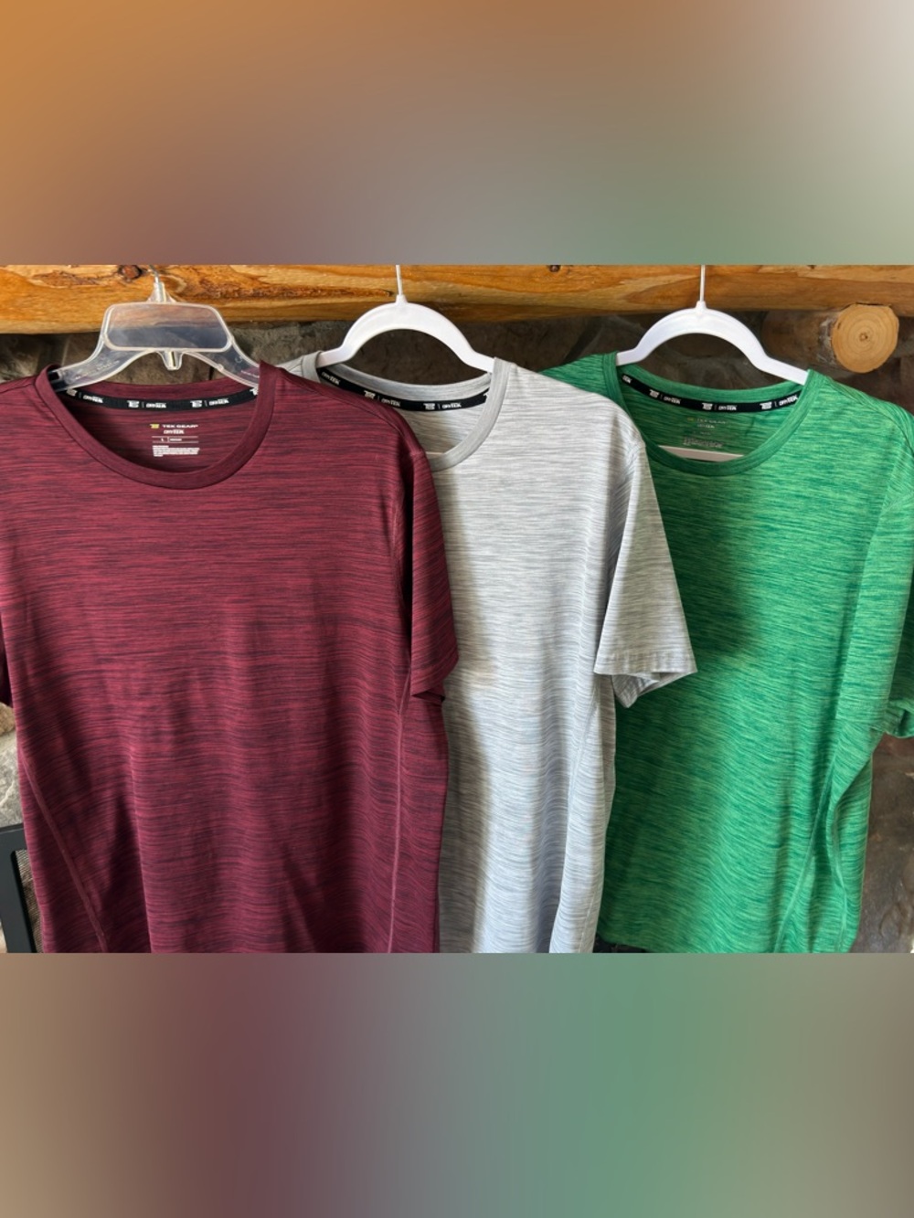 Tek Gear SET OF 3 Men's Performance Tees - Maroon, Gray, Green